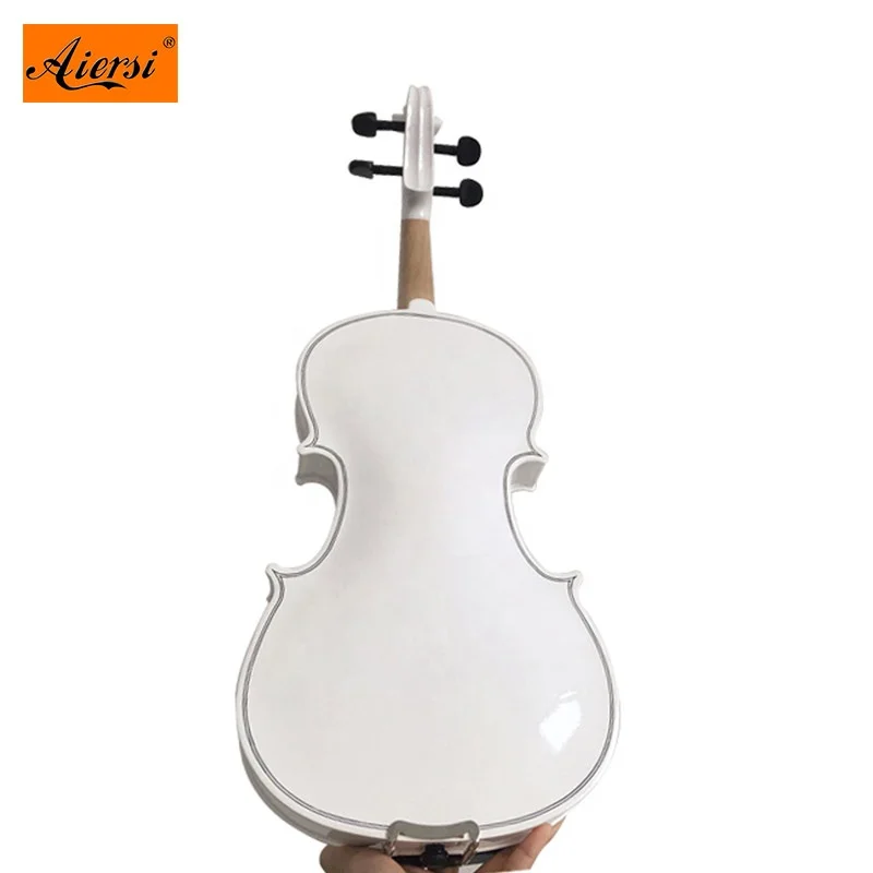Aiersi brand entry level plywood maple white Colour spraying violin with bow case  string musical instruments for sale