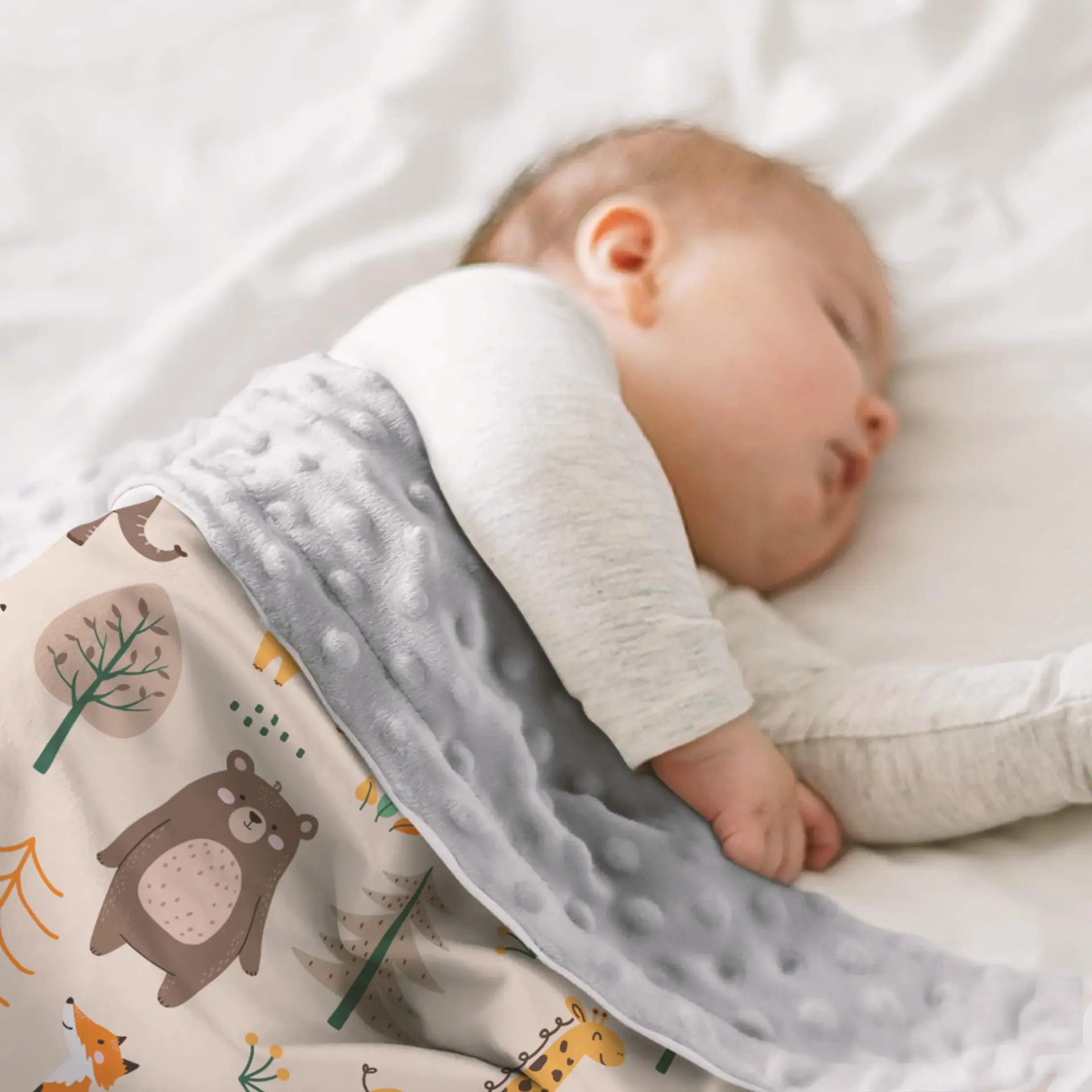 CPC Certification High Quality Custom sublimation 100% Polyester Organic Dot Super Soft Minky Dot  Baby Blanket For Newborns