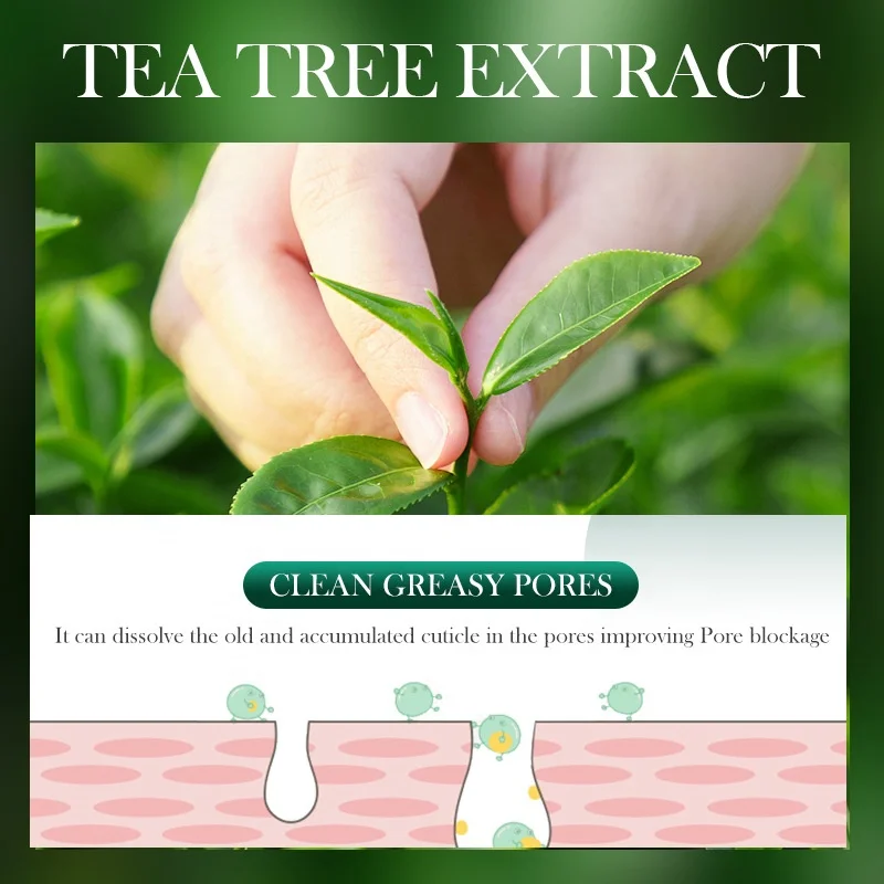 Vegan Tea Tree Essential Blemish Oil Control Mask Daily Soothing Calming Moisturizing Anti Acne Clear Pores Facial Sheet Mask