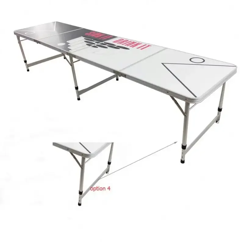 2024 Newest Cool aluminum Beer Pong Table with lights Out Door Table With Custom Logo Tailor-made for young people