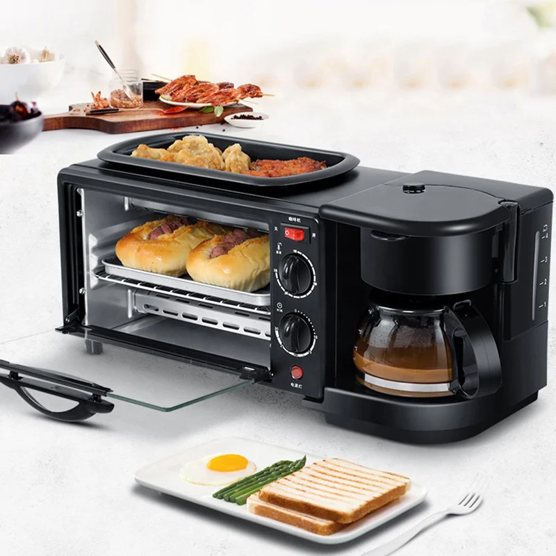 
3 In 1 Electric Breakfast Machine Multifunction Coffee Maker Frying Pan Mini Oven Household Bread Pizza Oven Frying Pan  (1600096668068)