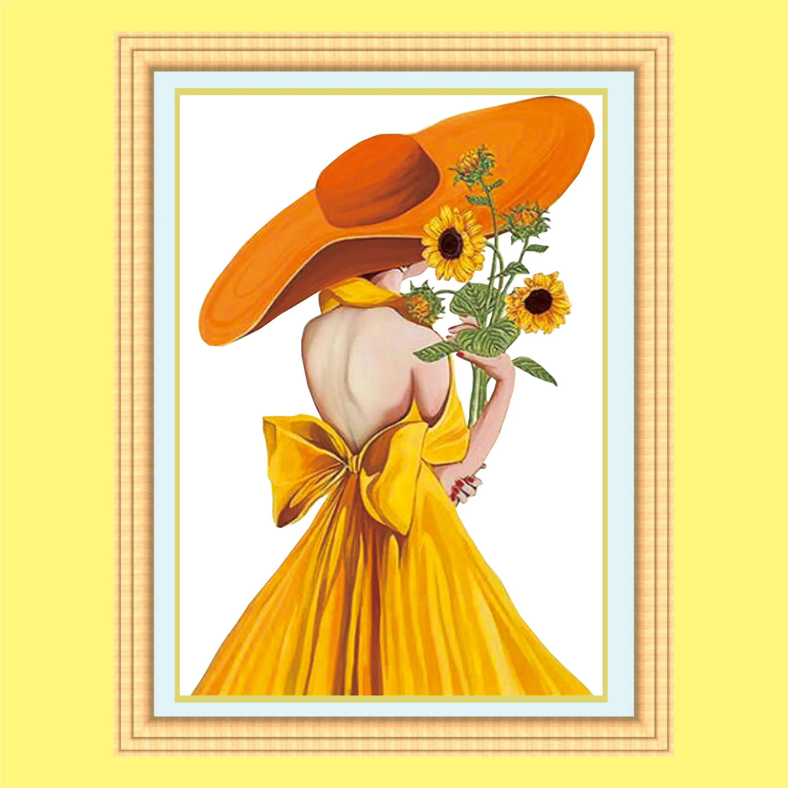 Home Decoration Floss Cross Stitch Primary Colors Embroidery Kit Fabric DIY Colorful DIY cross-stitch kits