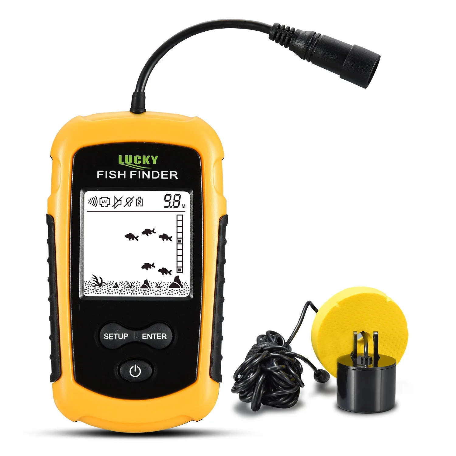 Wholesale Fish Finder Colors Display Echo Sounder Alarm Fishfinder 0.7m-100m (2.29-328.08in) Portable Fishing Tackle