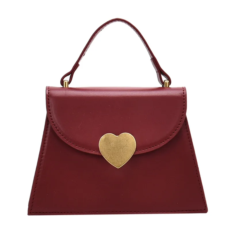 Best selling cheap popular korean style heart lock clamshell tote bag women
