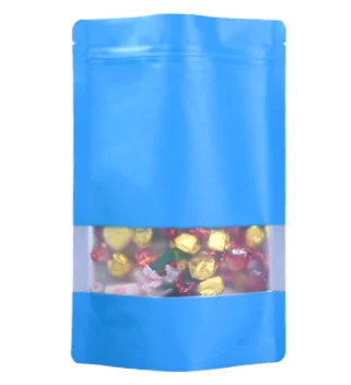
In Stock Multicolor Colored Zipper Food Window Plastic Printing Package Aluminum Foil Stand Up Zip Lock Pouch Bag 