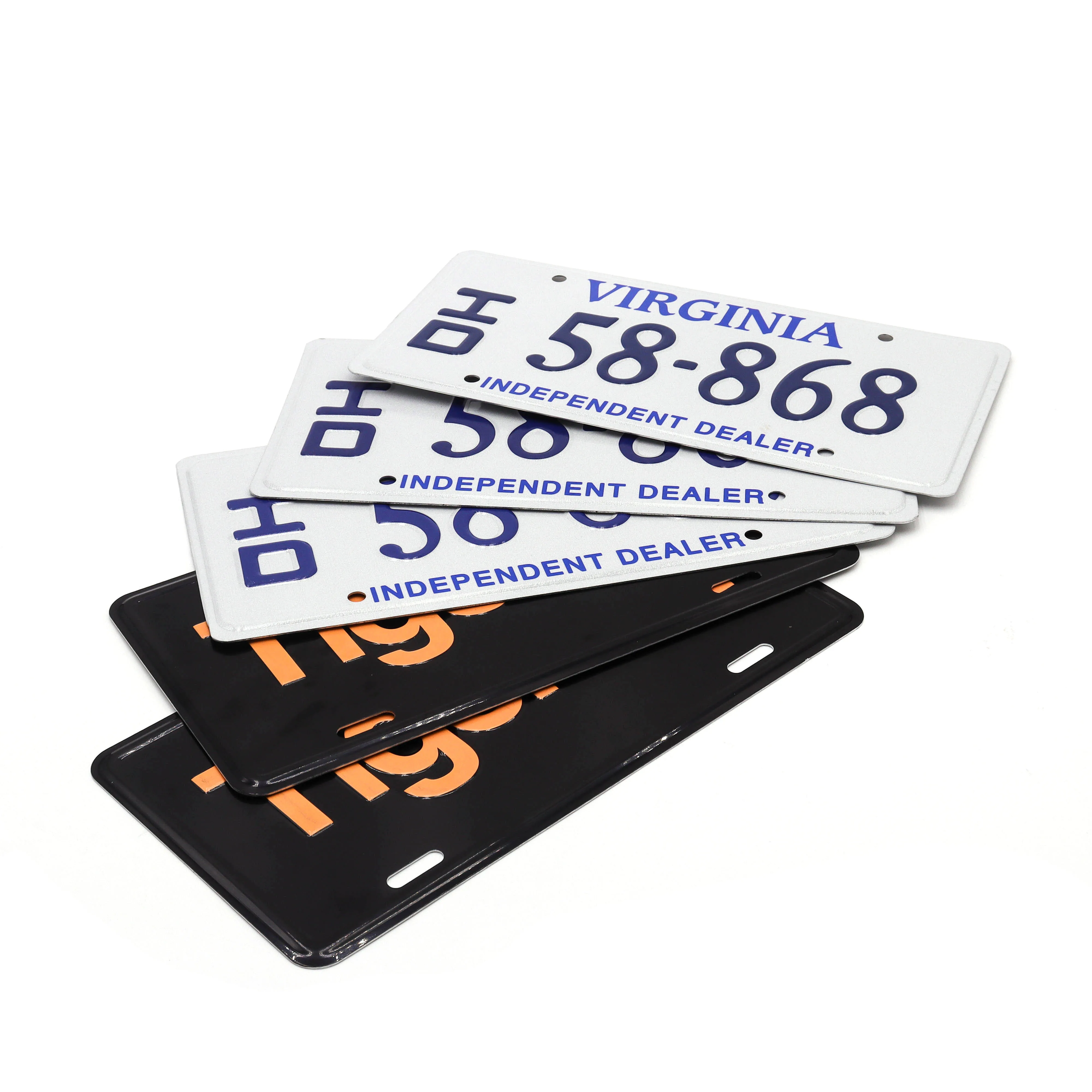 Wholesale Custom Aluminum License Plates with Embossed Logo Digital Printed Car Number Plate