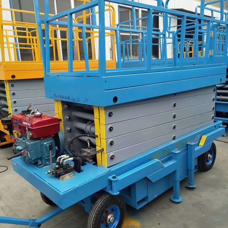Indoor outdoor diesel engine mobile scissor lift electric scissor lift with low price