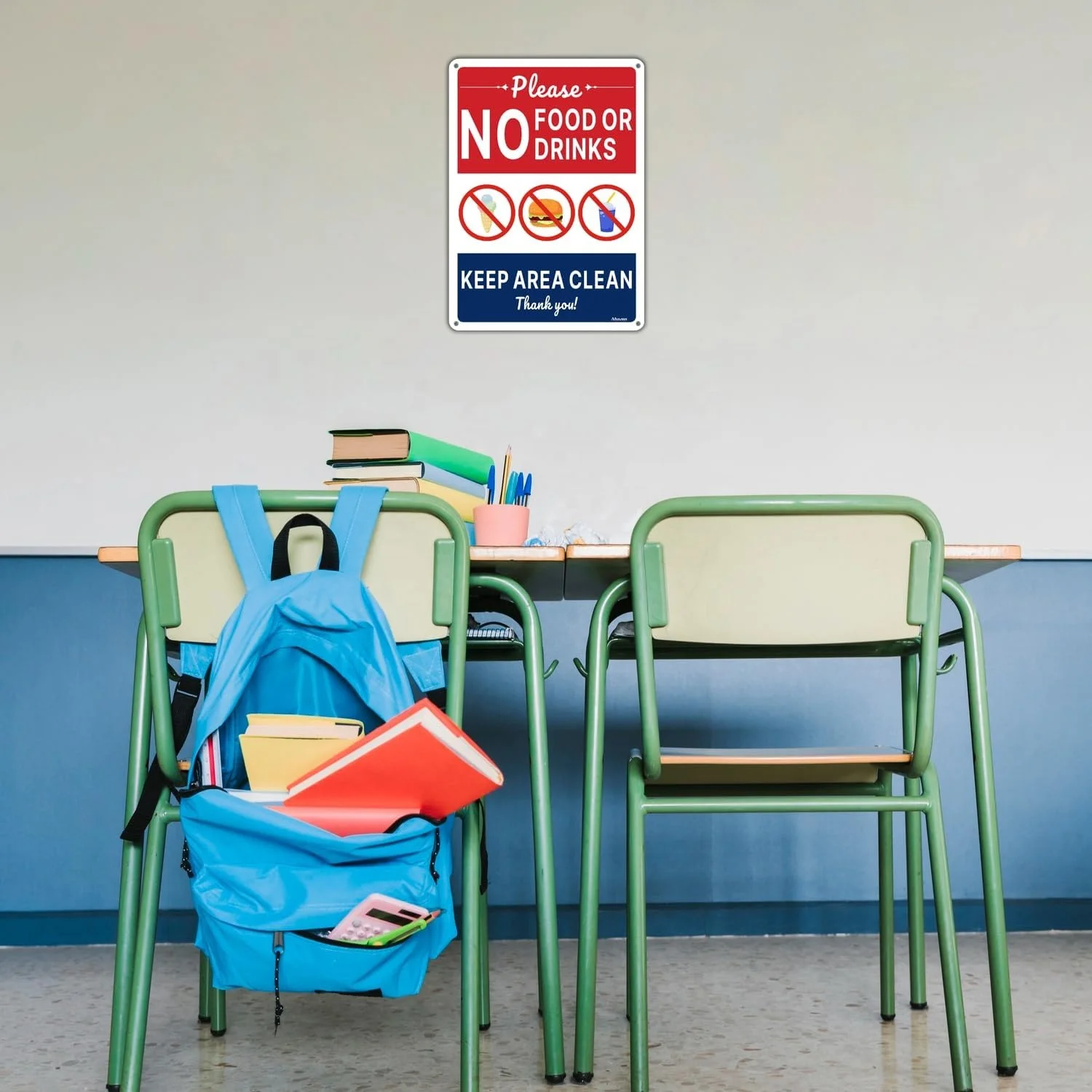 Securun 10 x 7 Inches No Food or Drinks Allowed Signs Rust Free Aluminum No Food Signs