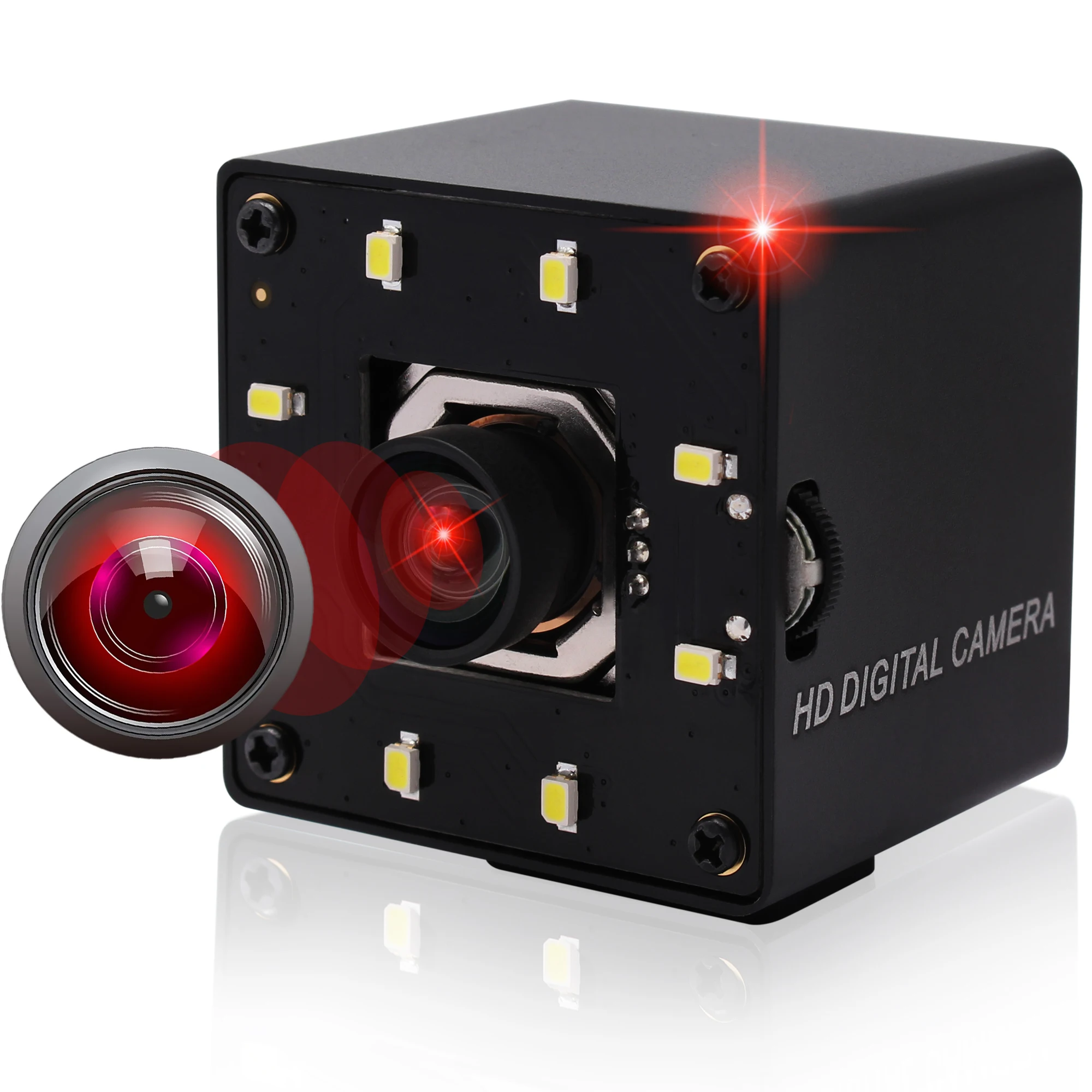 ELP 4K Microphone USB Camera Sony IMX415 Autofocus Night Vision Mini HD Webcam with White LEDS