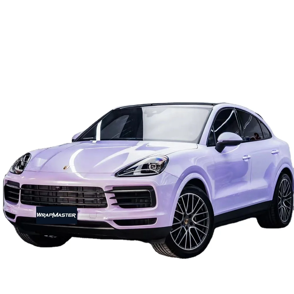 WRAPMASTER 5*59ft PET Gloss Violet Star Purple Self-Adhesive Vinyl Car Wrap Roll Decorative Films