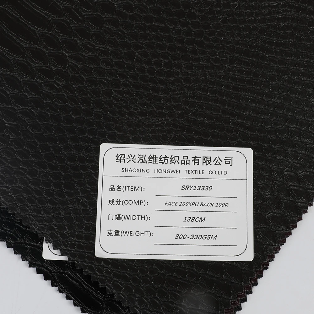 High-quality Fastening mens jackets pu fabric 100%PU  Artificial Leather snake skin pu leather product