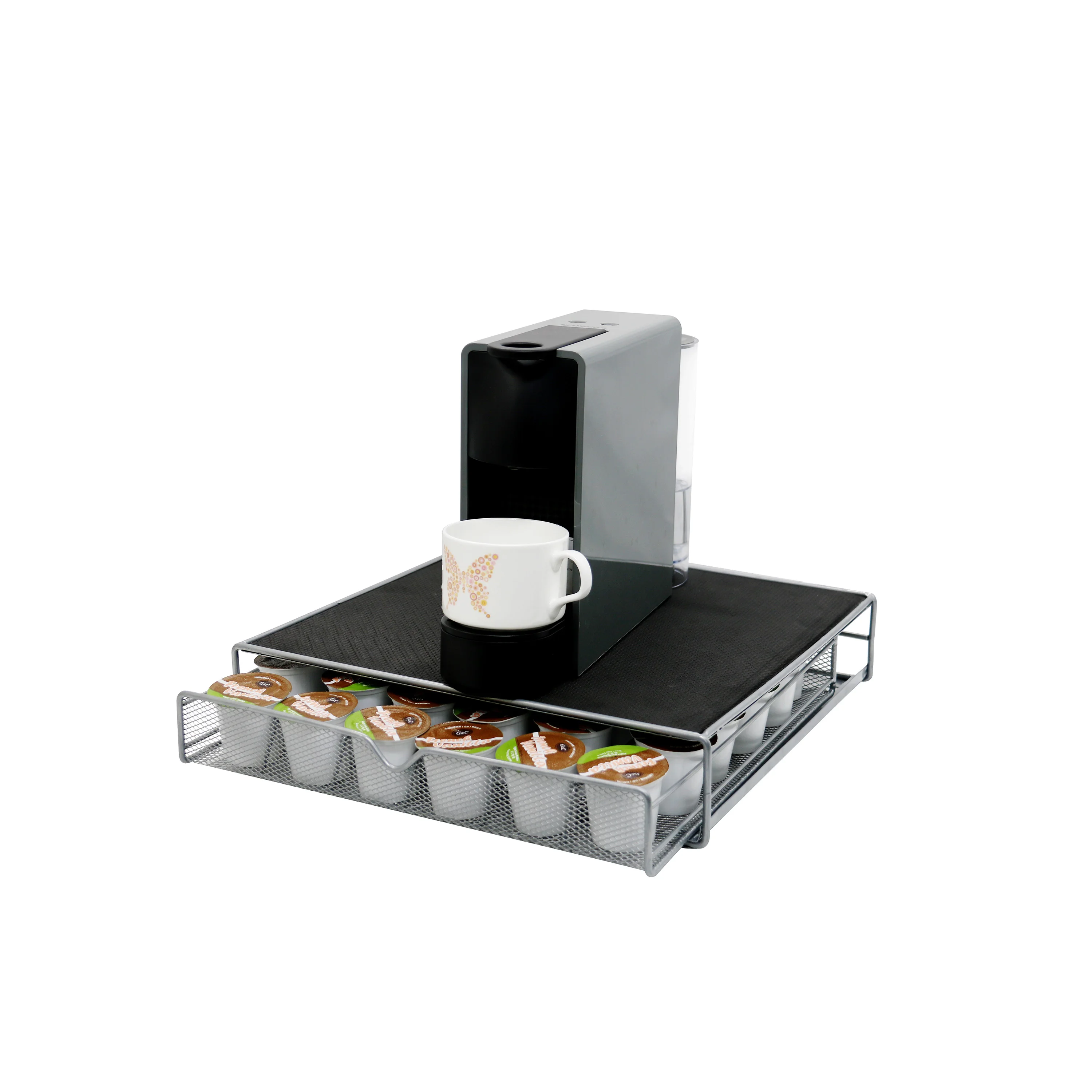 Hot Selling Kitchen Organizer 36pcs Metal Organizer K-cup Coffee Pod Storage Drawer Coffee Capsule Holder