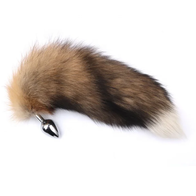 Detachable Anal Plug Real Fox Tail,Fox Red Tail Anal Plug Fur
