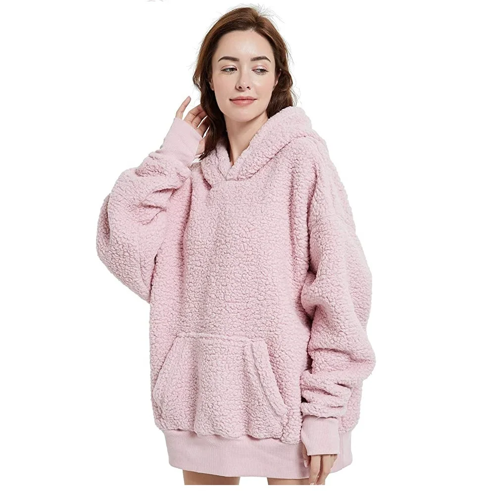 Women Fuzzy Fleece Sweatshirt Warm Cozy sherpa fleece pullover Soft and comfortable Fitted Sweatshirt Size up for looser fit