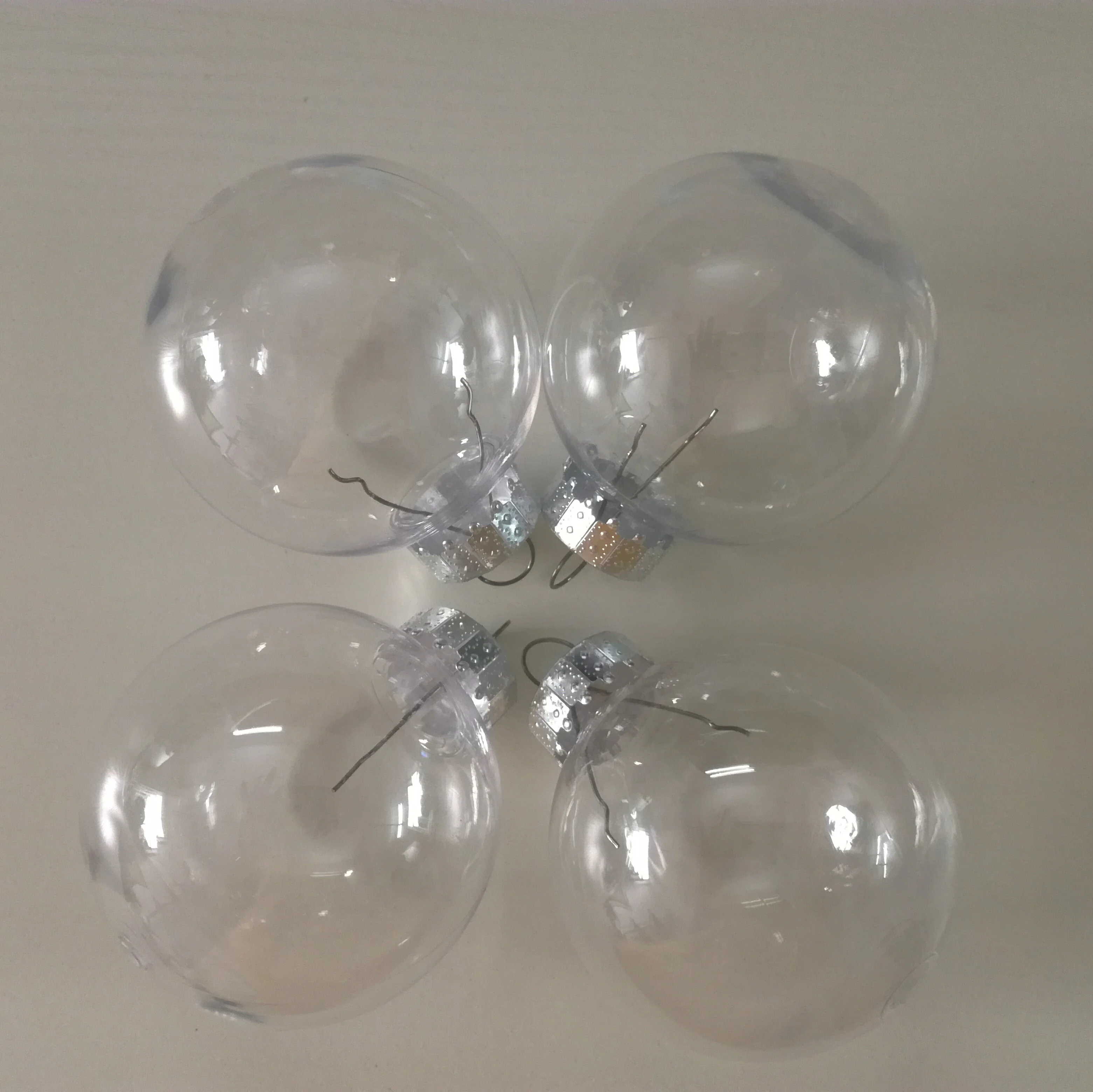 6cm clear plastic round ball for Christmas baubles