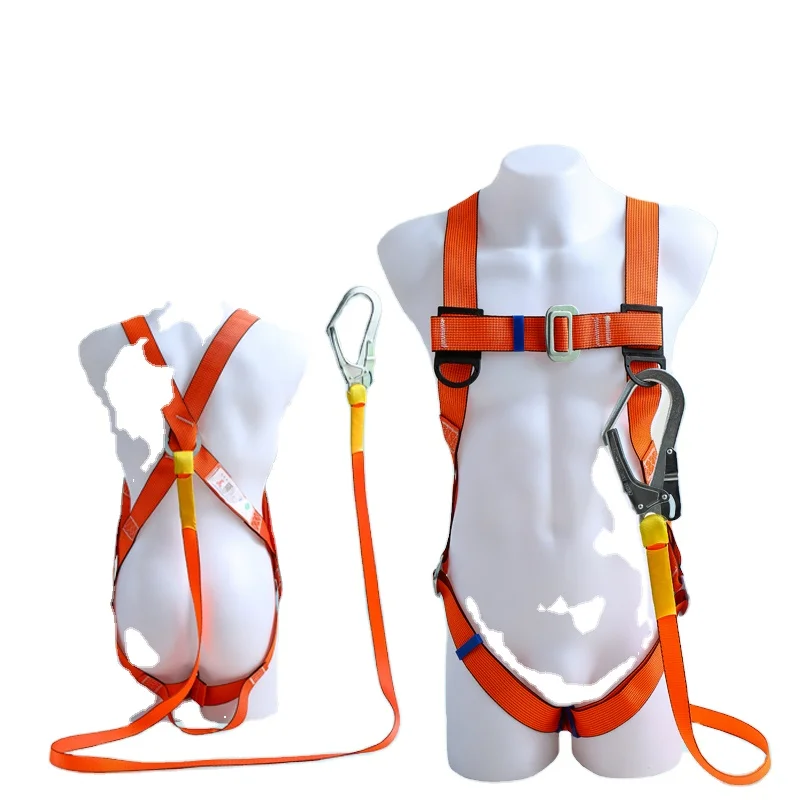 safety rope belt harnesses safety full body harness double hook safety belt buckles with lanyard fall protection