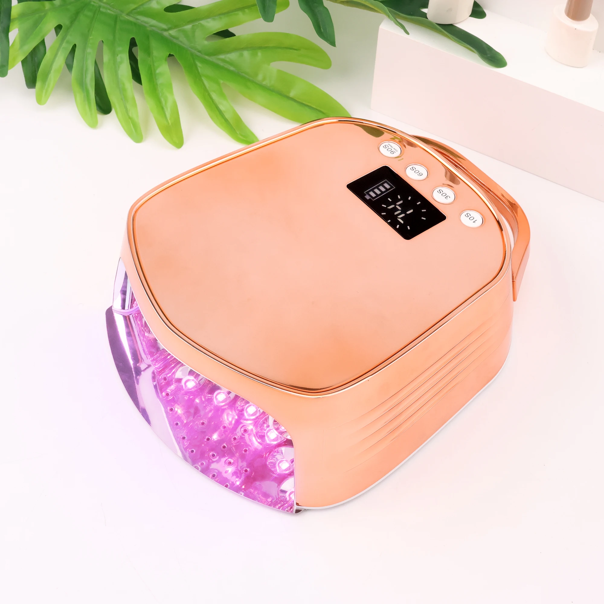Quick Dry Gel Polish Nail Dryer Machine Rose Gold uv Led Handheld Nail Table Lamp Custom LOGO Rechargeable Nail Drill Lamp Set