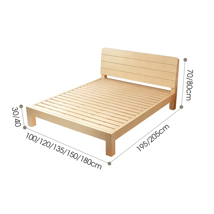 Factory Hot Sales Modern Simple Soft Solid Wood Pine Storage Single Bed with Drawer