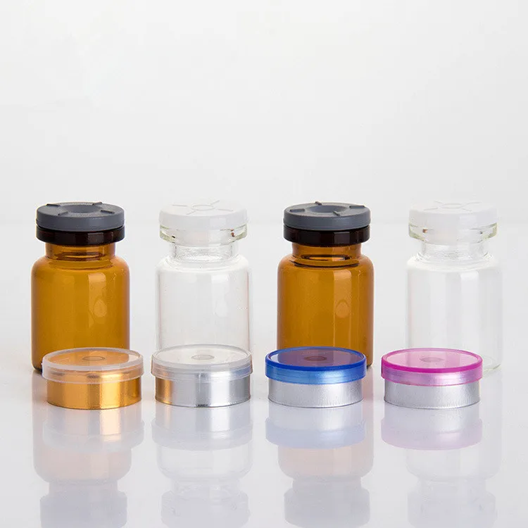 Wholesale 5ml 10ml amber glass vials with septa screw cap lyophilized powder bottle glass vial rubber stopper