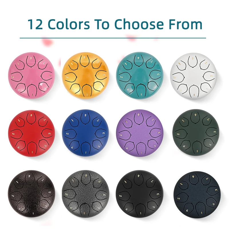 Hand Pan drum custom Logo Percussion Instrument Tongue Drums red for kids Mini Steel Tongue Drum 6 Inch 8 notes handpan