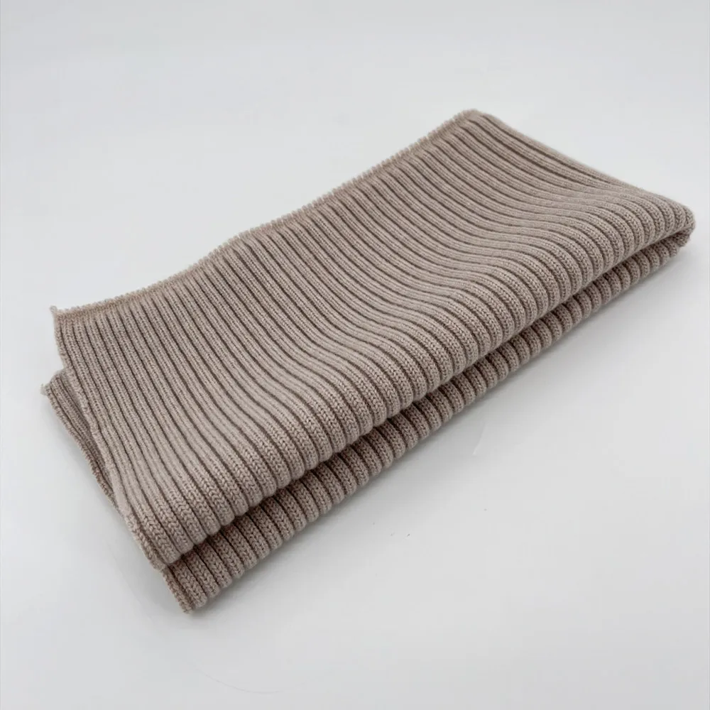 Custom  2x2Rib 100% wool rib knit Solid Color Cuff and rib Collar