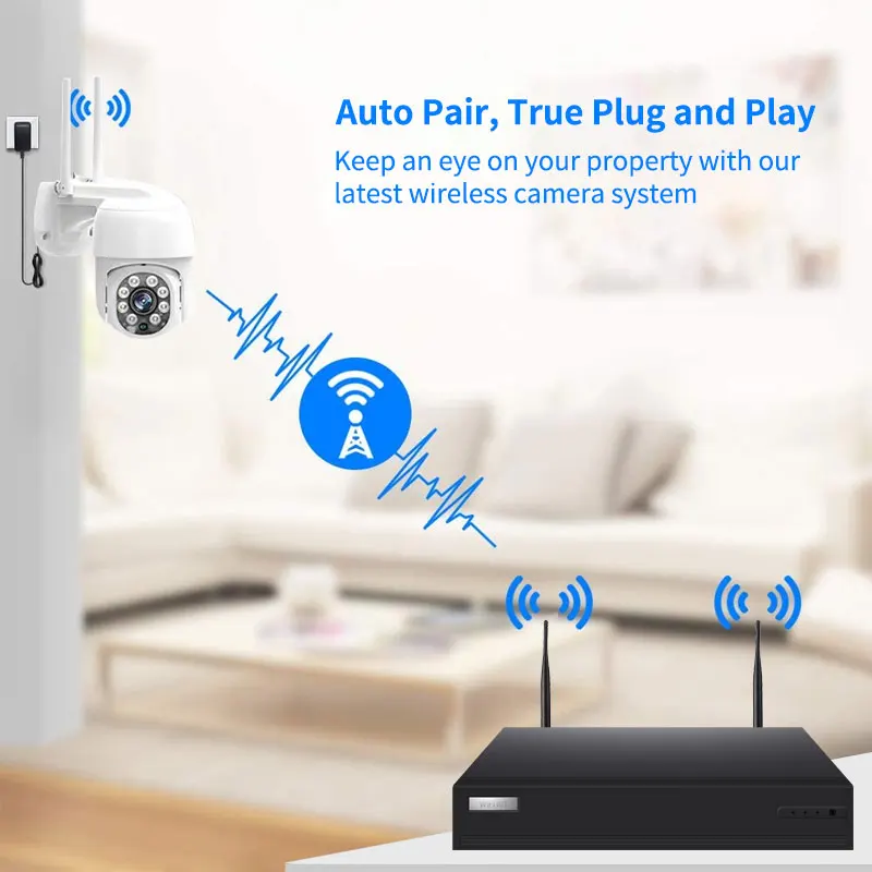 VESAFE Security Camera System 8CH 2MP 4MP 5MP Wifi IP camera NVR Kit With Screen P2P Video Surveillance