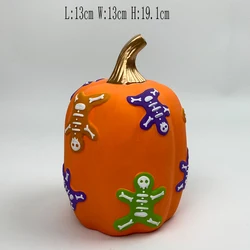 Harvest Festival Hand Painted  Porcelain Pumpkin Ornaments Indoor Outdoor Ceramic  Fall Pumpkin Crafts for Halloween Decor