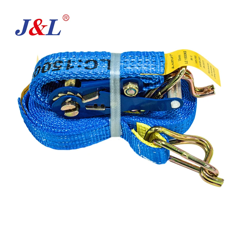 JULI Ratchet Tie Down 2.5T 50mm Polyester ISO Customized for Safe Heavy Load Towing and Lifting Cargo Lashing Strap