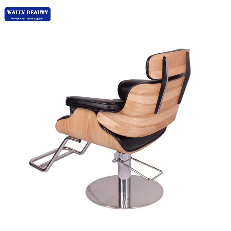 Wholesale French Hair Wood Frame Stainless Steel Base Styling Chair Hair Salon For Beauty Salon