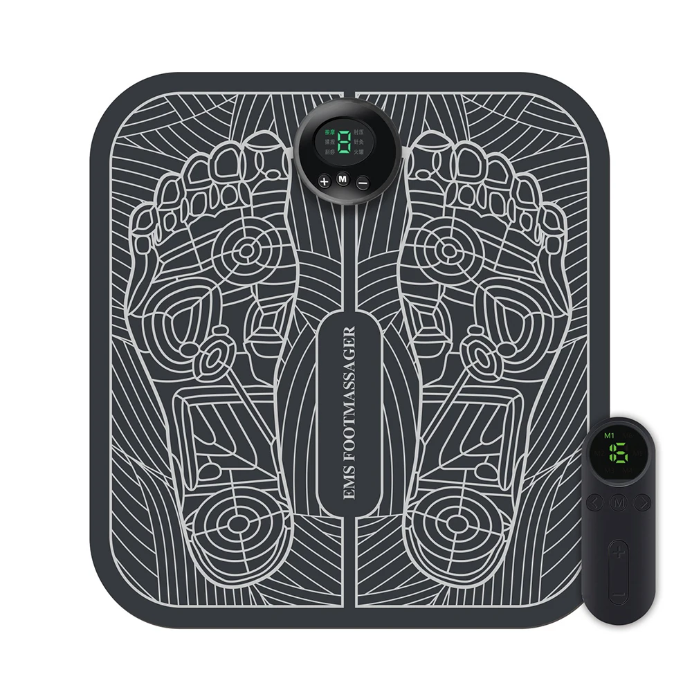 USB Rechargeable EMS 6 Modes 9 Intensity Levels Reflexology Folding Portable Electric Foot Massage Mat