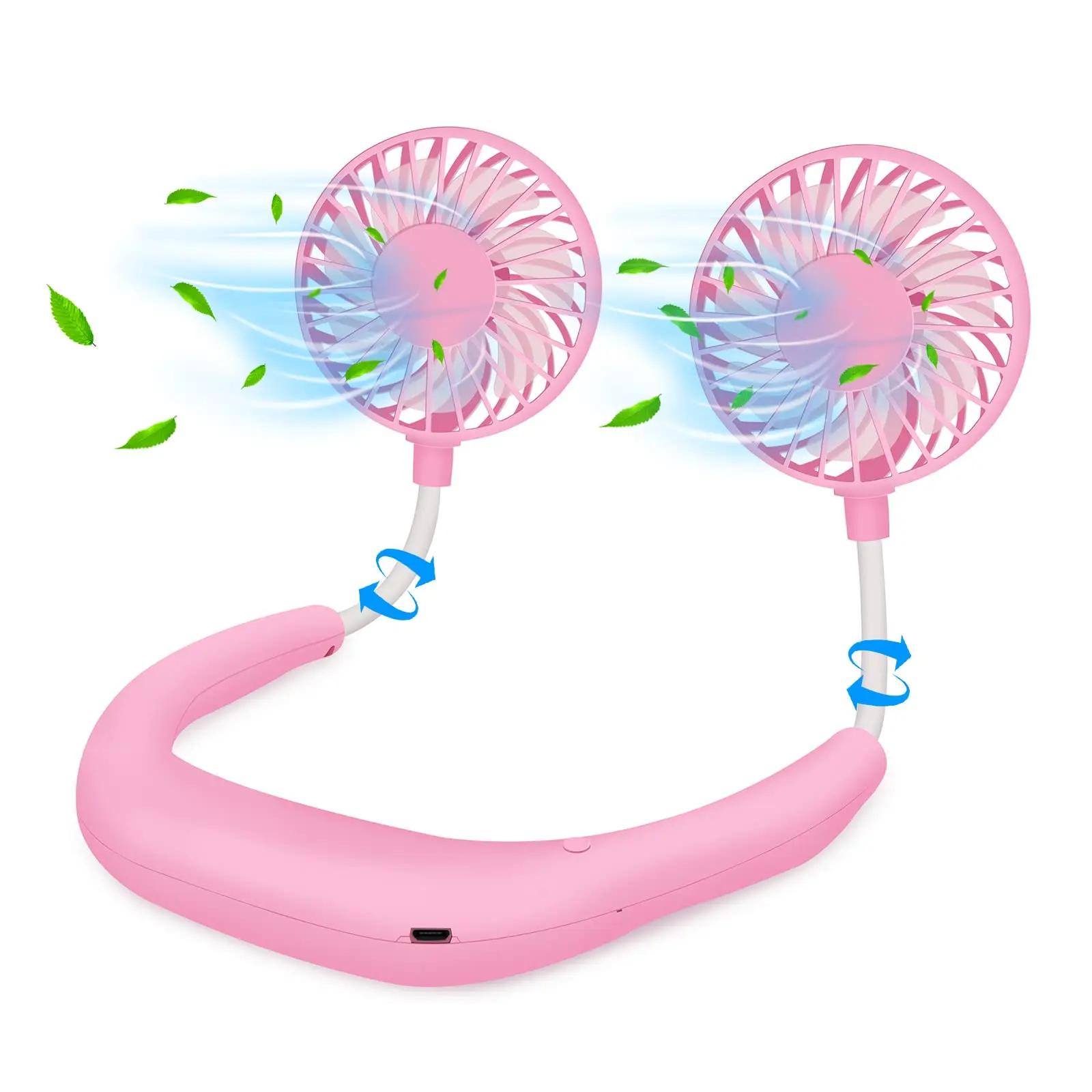Dropshipping Usb Rechargeable Lazy Sports Portable Wearable Neck Fans Mini Fan