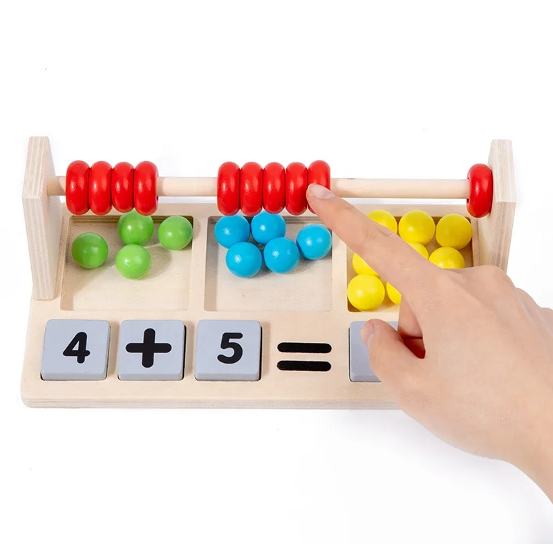 Wooden Clip beads Abacus Holder Kids Calculating Math Toy  Fine Motor Early Education Recognition Game Hands Brain Training