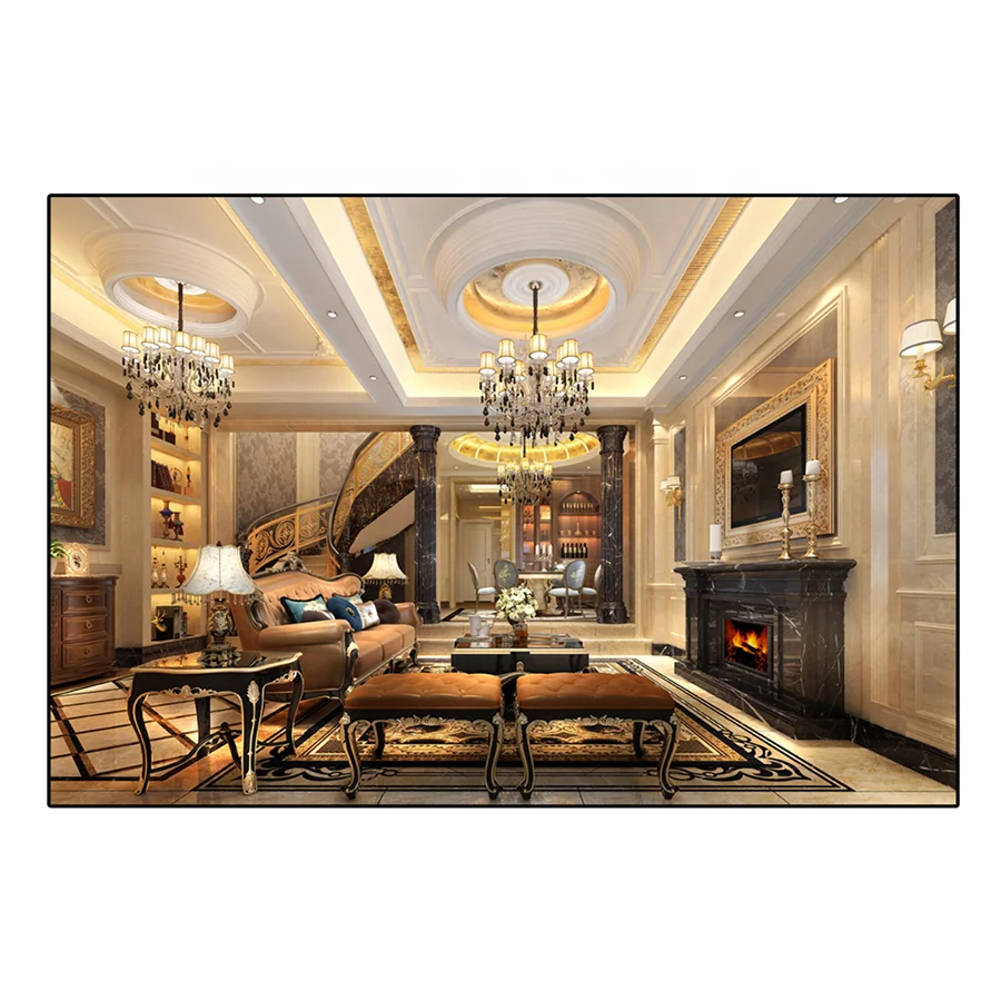 
Factory direct supply lounge suite furniture villa living room furniture sets 