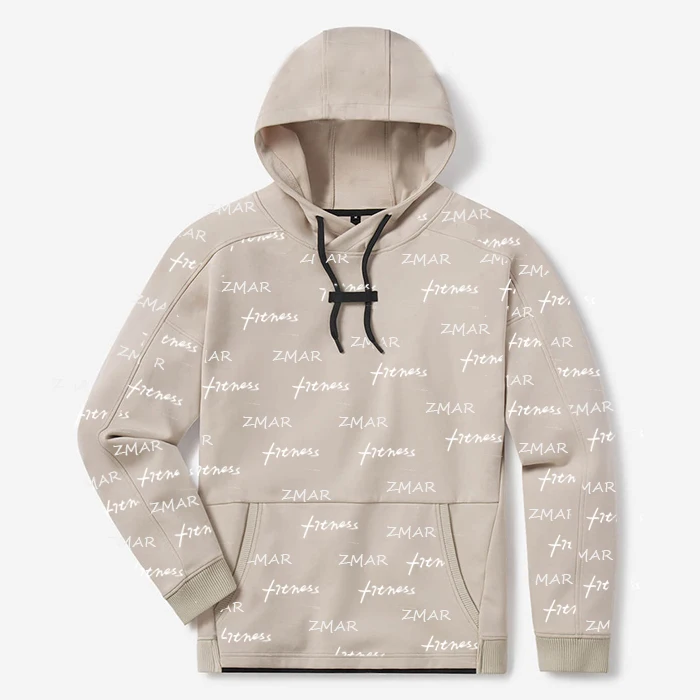 ZM-1385 All Over Print Hoodies Mens Modern 4-way stretch Hoodie Wrinkle-resistant Cotton performance Hoodies