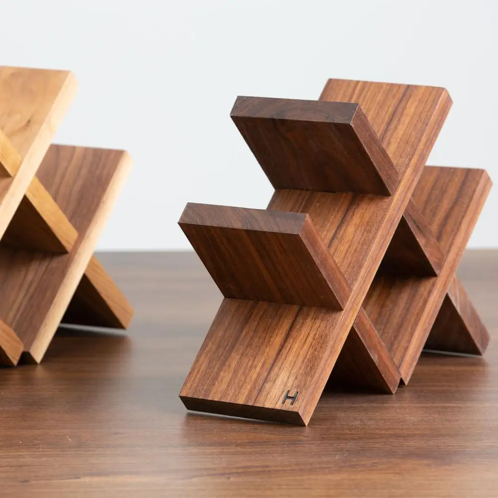 Modern Bar Honeycomb Red Wine Bottle Rack Display Countertop Storage Wood Wine Rack