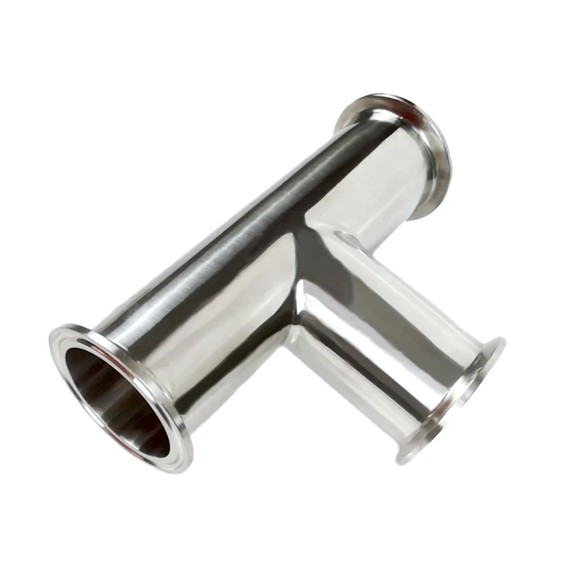 SS304 Sanitary Plumbing Clamped Tee Plumbing Stainless Steel Pipe Connector sanitary tri clamp tee