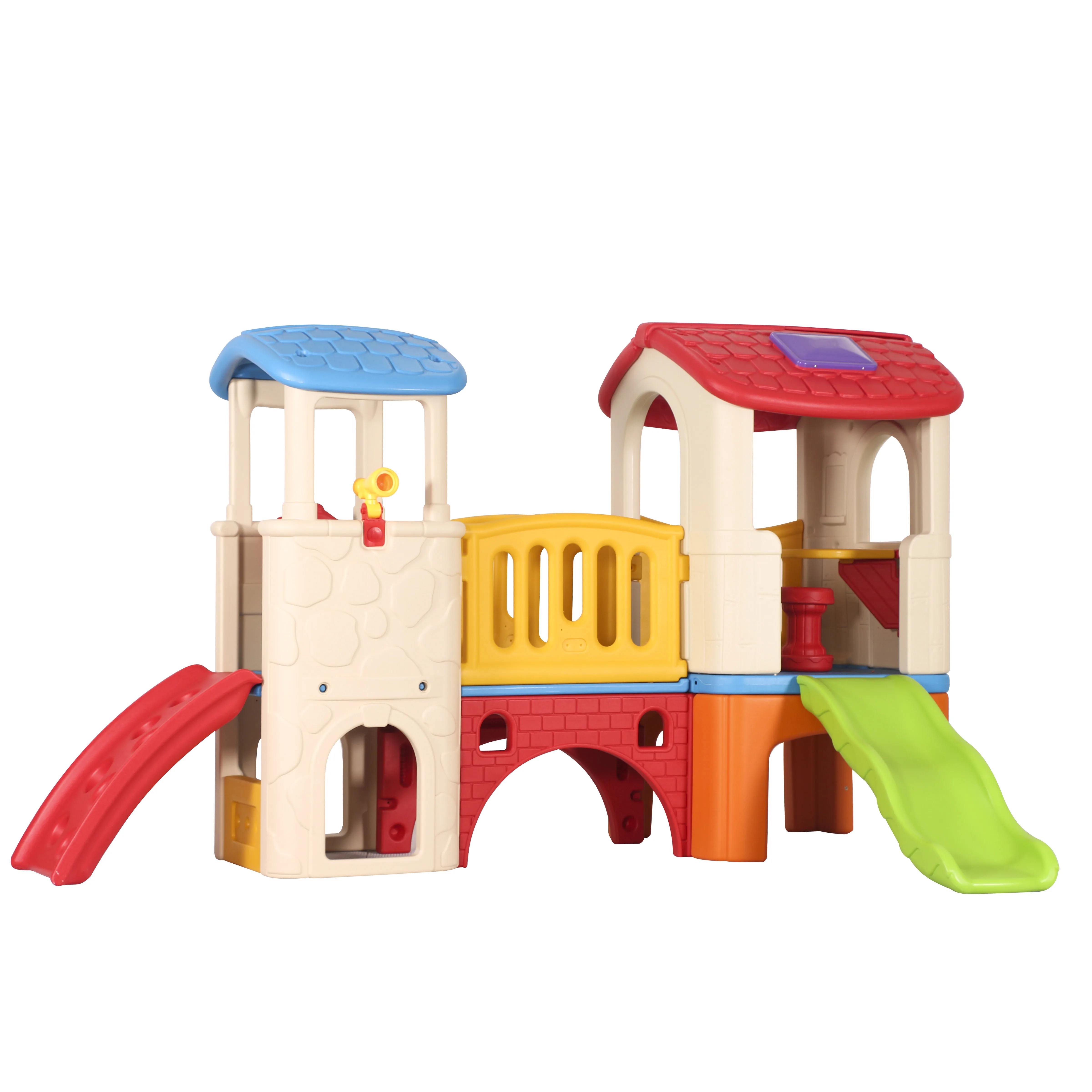 Kindergarten colorful indoor playground slide combination plastic playhouse toy