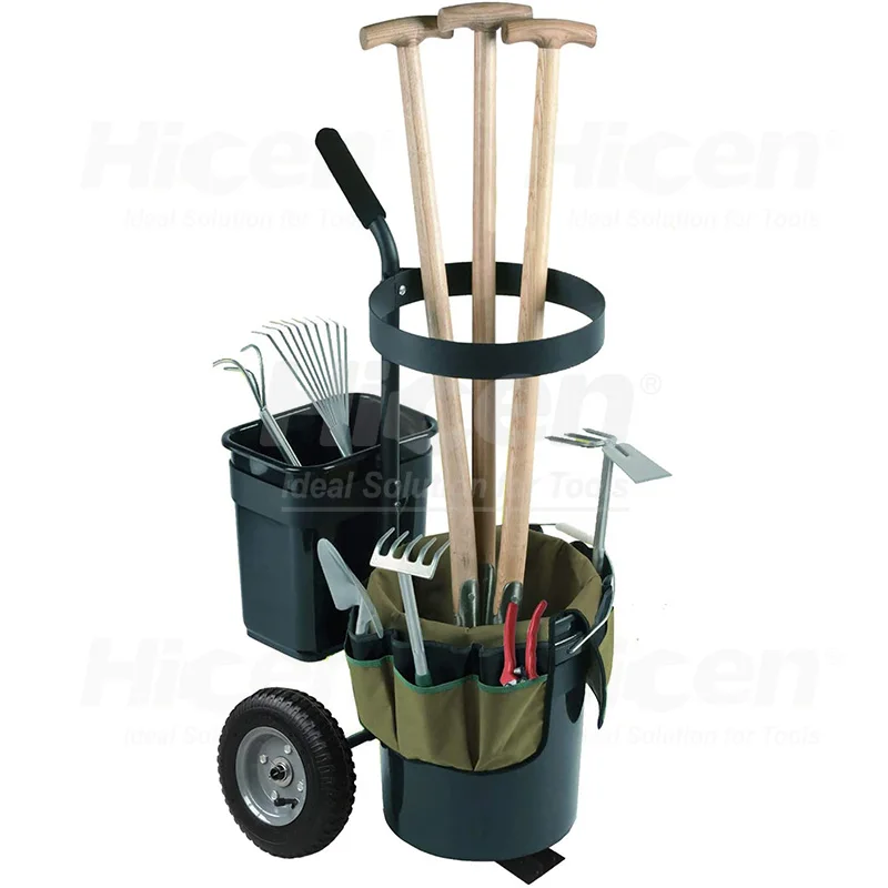 Lawn Garden Yard Cart Mobile Transport Tool Storage Gardening Flower Bucket Caddy on Wheels with Oxford Bag