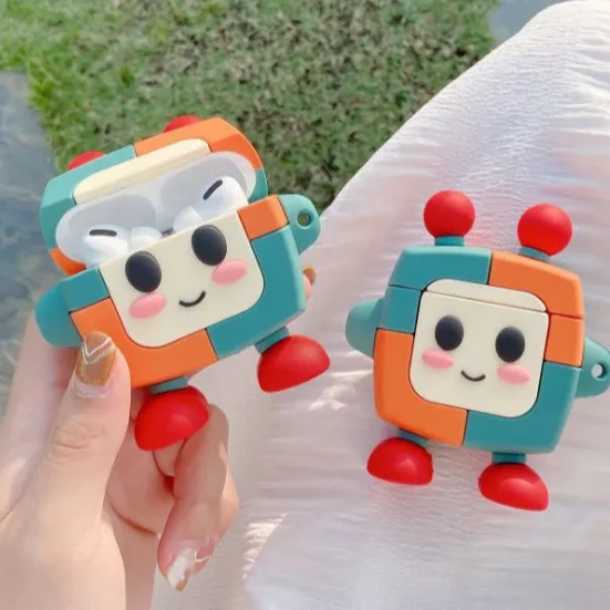 Custom Logo Silicone Protective Headphone Case Cute Navy Blue Soft Silicon Case Protector For Airpod  Case