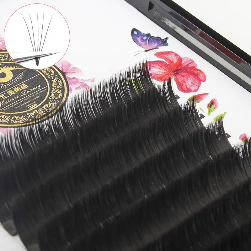 
easy fanning eyelashes silk private label mega volume 1 second self fast easy fanning blooming eyelash lash extensions 