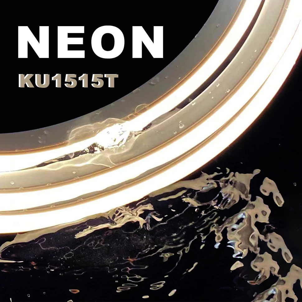 Kingunion White 12V Dimmable Neon LED Strip 5M Waterproof 3000K Silicone DIY Flexible Light Strip with Power Supply Controller