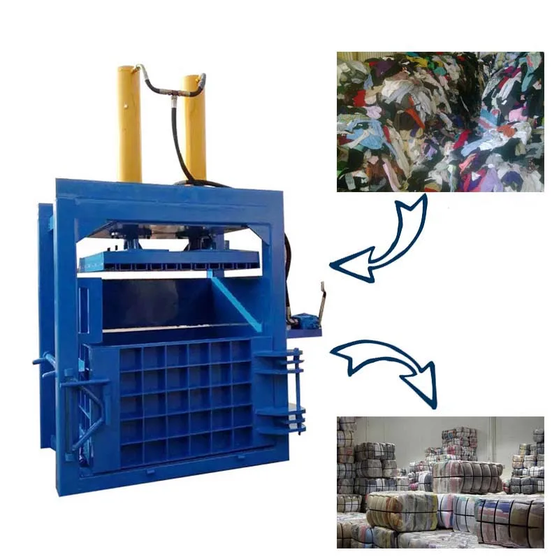 China factory direct Vertical Baler Clothes Baling Machine Cotton Plastic Solid Waste Compactor Machine