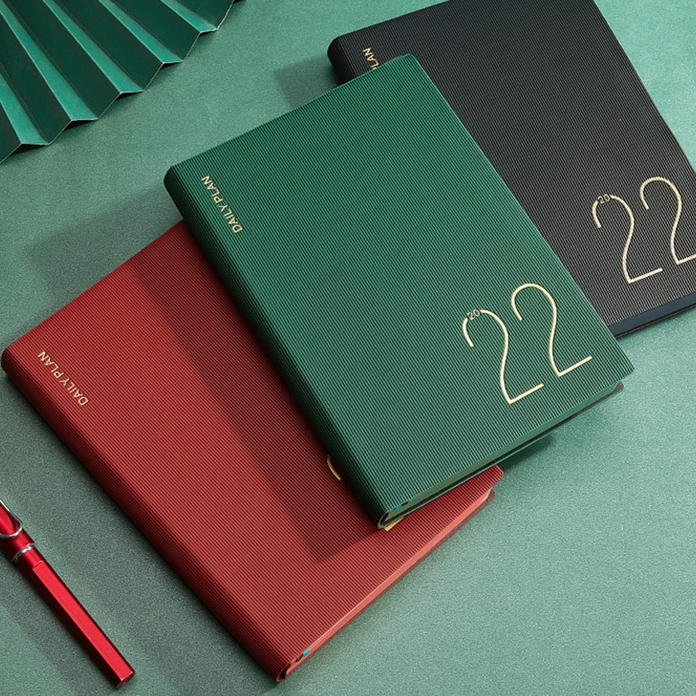 New Arrival 2022 Business, Planner A5 Leather Cheap Custom Elastic Strap Rainbow Index 365 Day Diary Hardcover Notebook/