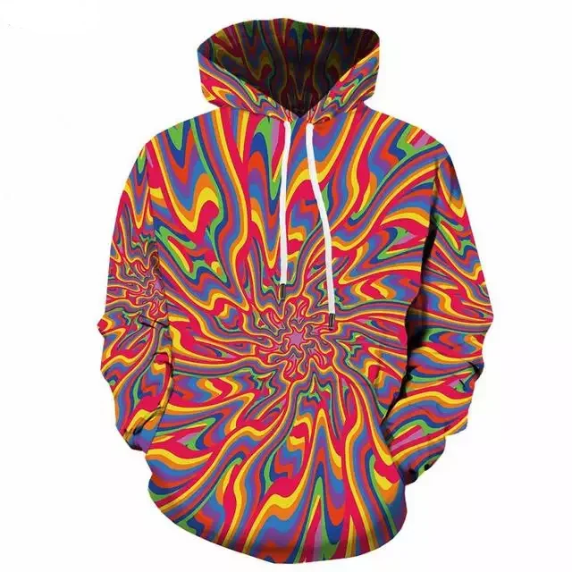 Plus Size Psychedelic Hoodie Men Hip Hop Fantasy Hoodies Anime Colorful 3D Printed Sweatshirt Hooded Gothic Mens Clothing Autumn