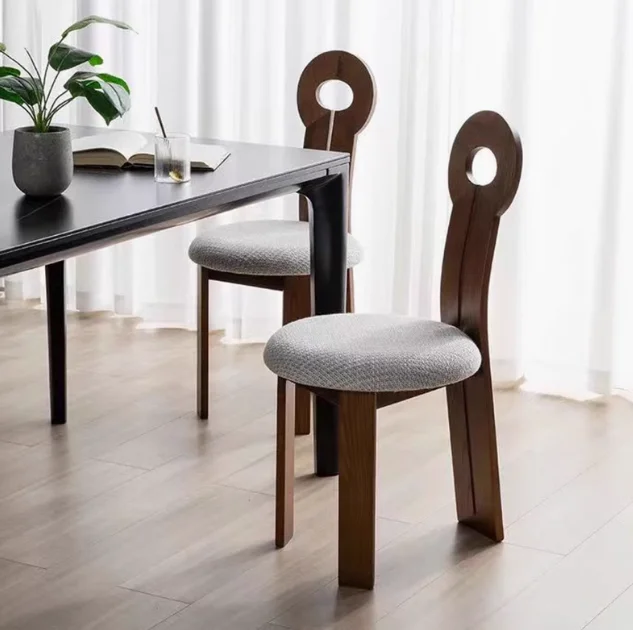 Dining Chair Backrest Chair Nordic Medieval Minimalist Solid Wood Restaurant Creative Home Dining Room key Chair
