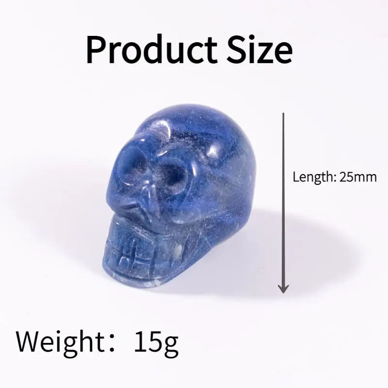 Natural Hand Carved Natural Crystal Stone Skulls Hollow Skulls Gem Collection Crafts for Healing Crystal Tumble Skulls Stones