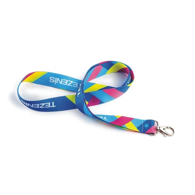 Low MOQ 100 pcs Custom Sublimation Printed Polyester Lanyards with Your Logo