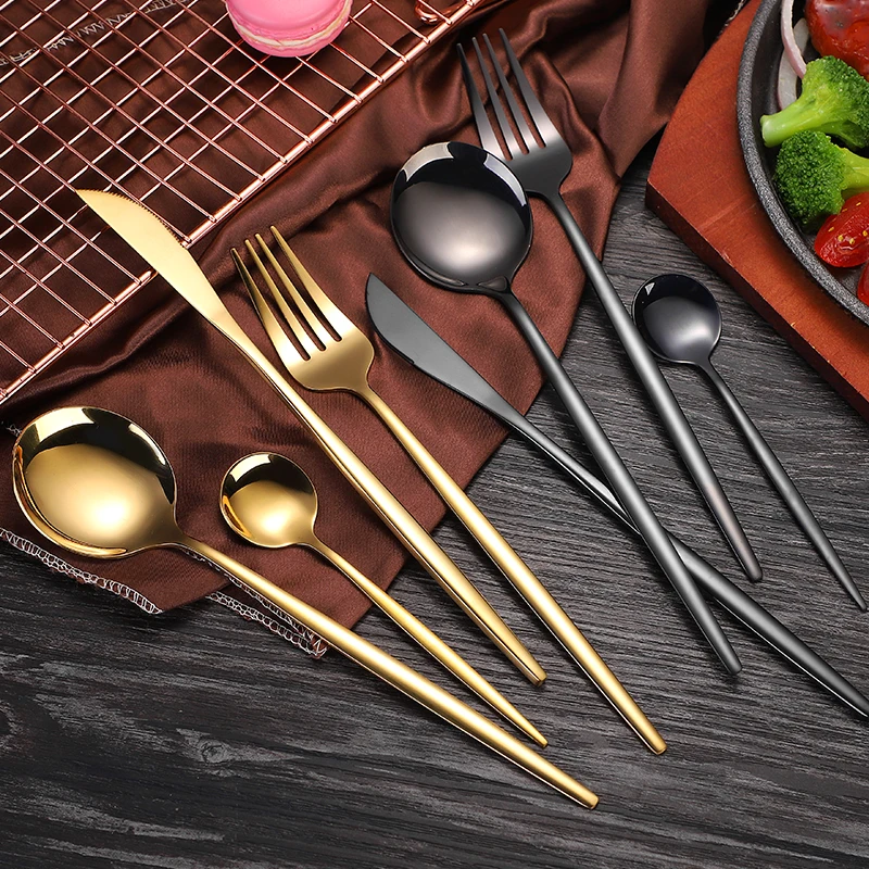 2020 Amazon Hot Sale Stainless Steel Flatware Portuguese Knife Fork and Spoon 4pcs Tableware Cutlery Set