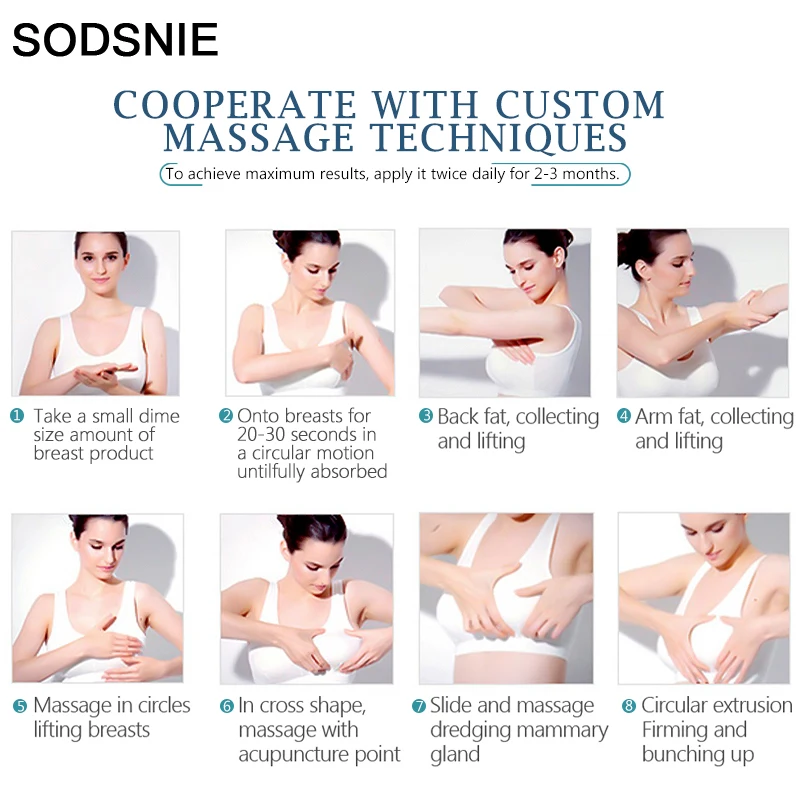 Breast Enhancement Cream Improve Sagging Anti-Aging Firmness Sexy Promote Secondary Development Collagen Breast Care 40g