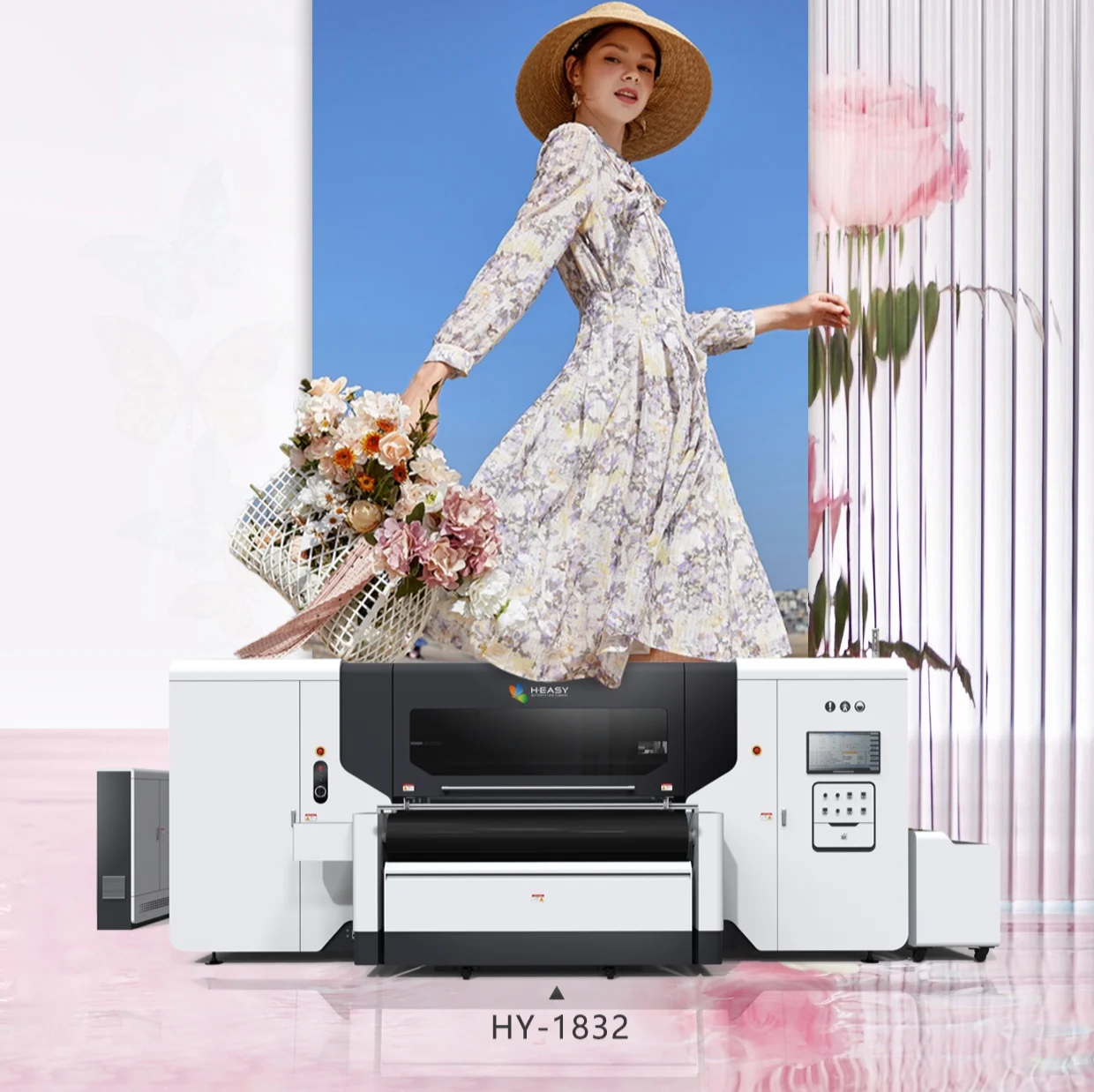 Textile digital printer Ricoh Gen5 Gen6 printer dye reactive pigment ink direct to fabric textile ribbon printer